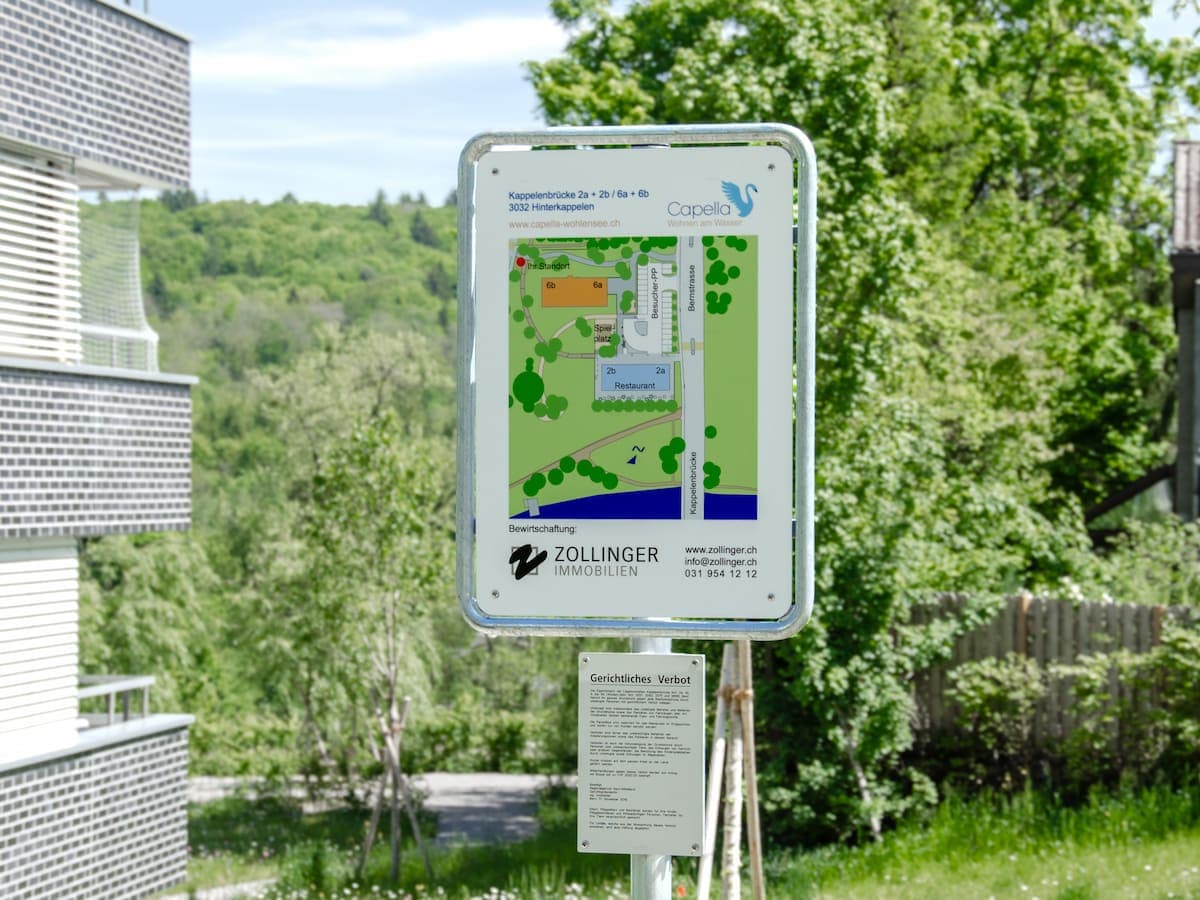 Lageplan auf Rohrstange